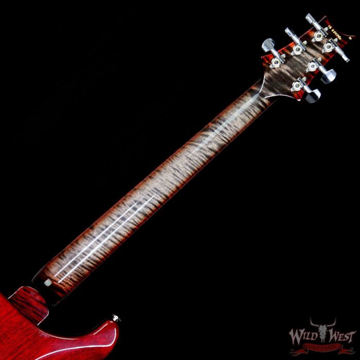 PRS Wood Library 10 Top Custom 24 Floyd Rose Quilt Top Flame Neck Ebony Board Charcoal Cherry Burst - Image 11