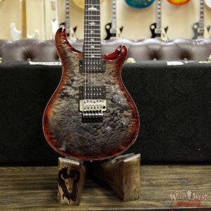 PRS Wood Library 10 Top Custom 24 Floyd Rose Quilt Top Flame Neck Ebony Board Charcoal Cherry Burst - Image 13