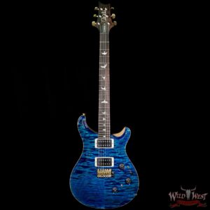PRS Wood Library 10 Top Custom 24 Piezo Quilt Maple Top Flame Neck Brazilian Rosewood Fretboard Aquamarine - Image 5