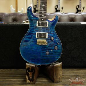PRS Wood Library 10 Top Custom 24 Piezo Quilt Maple Top Flame Neck Brazilian Rosewood Fretboard Aquamarine - Image 10