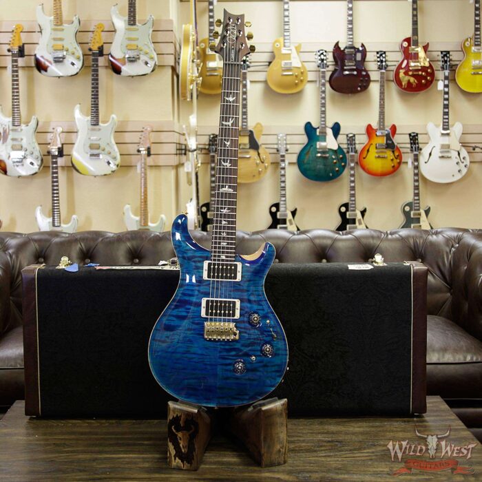 PRS Wood Library 10 Top Custom 24 Piezo Quilt Maple Top Flame Neck Brazilian Rosewood Fretboard Aquamarine - Image 11