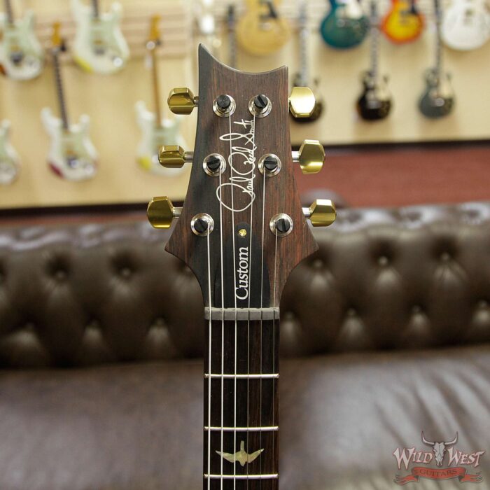 PRS Wood Library 10 Top Custom 24 Piezo Quilt Maple Top Flame Neck Brazilian Rosewood Fretboard Aquamarine - Image 9