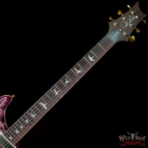 Paul Reed Smith Wood Library 10 Top Quilt Top Custom 24-08 Roasted Flame Maple Neck Brazilian Rosewood Board Charcoal Fade Purple Burst - Image 4