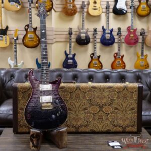Paul Reed Smith Wood Library 10 Top Quilt Top Custom 24-08 Roasted Flame Maple Neck Brazilian Rosewood Board Charcoal Fade Purple Burst - Image 6