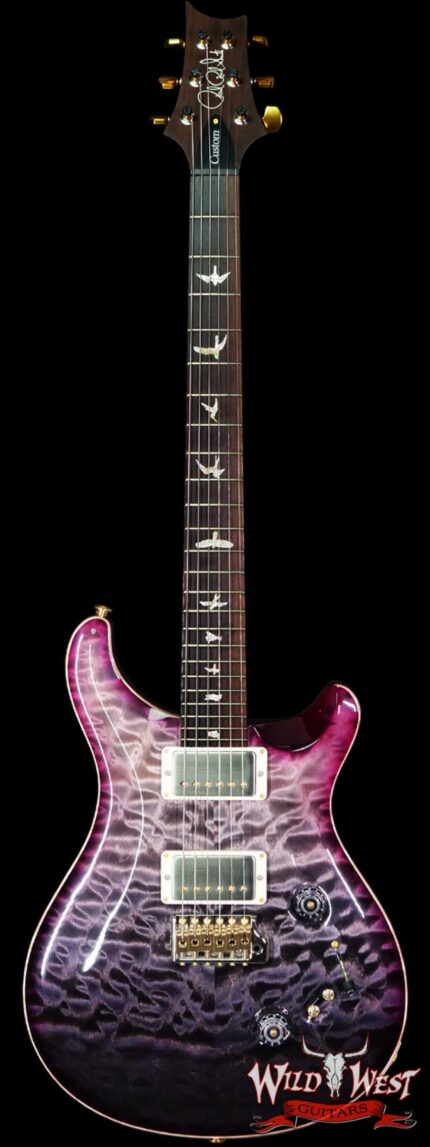 Paul Reed Smith Wood Library 10 Top Quilt Top Custom 24-08 Roasted Flame Maple Neck Brazilian Rosewood Board Charcoal Fade Purple Burst