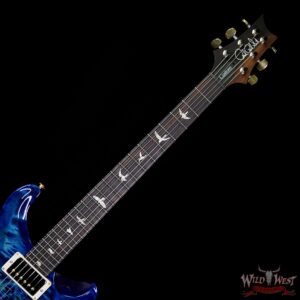 PRS Wood Library 10 Top Custom 24/08 Quilt Top Flame Maple Neck Brazilian Rosewood Board Blue Wrapburst - Image 8