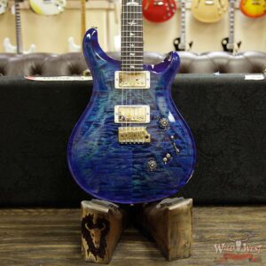 PRS Wood Library 10 Top Custom 24/08 Quilt Top Flame Maple Neck Brazilian Rosewood Board Blue Wrapburst - Image 10