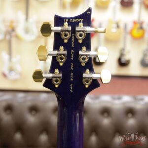 PRS Wood Library 10 Top Custom 24/08 Quilt Top Flame Maple Neck Brazilian Rosewood Board Blue Wrapburst - Image 13