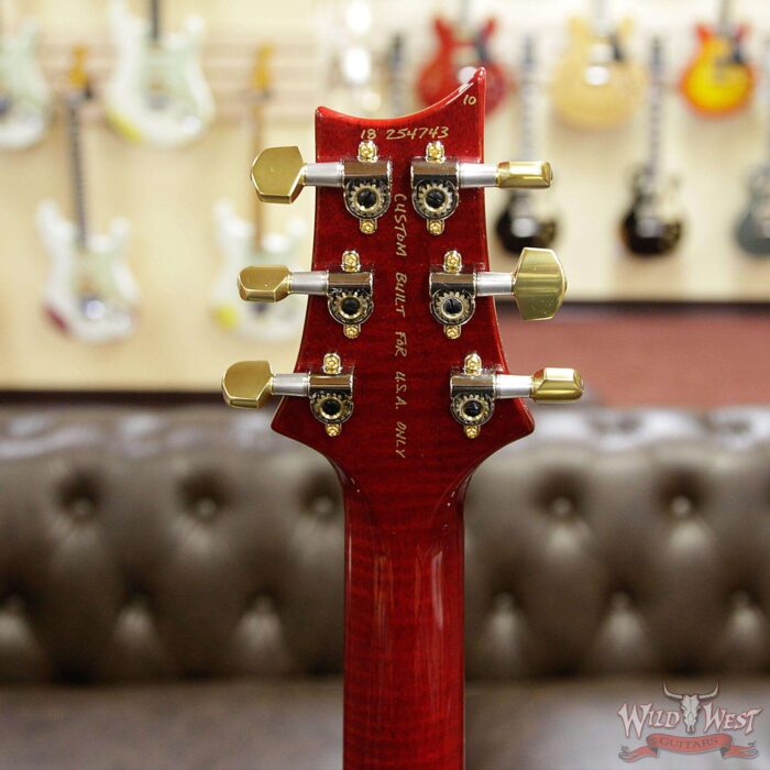 PRS Wood Library Quilt 10 Top Custom 24-08 Flame Mahogany Neck Brazilian Rosewood Fretboard Blood Orange - Image 13