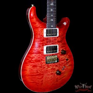 PRS Wood Library Quilted 10 Top Custom 24-08 Flame Mahogany Neck Brazilian Rosewood Fretboard Blood Orange - Image 4