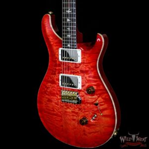 PRS Wood Library Quilted 10 Top Custom 24-08 Flame Mahogany Neck Brazilian Rosewood Fretboard Blood Orange - Image 2