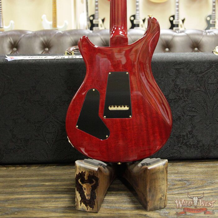 PRS Wood Library Quilted 10 Top Custom 24-08 Flame Mahogany Neck Brazilian Rosewood Fretboard Blood Orange - Image 12