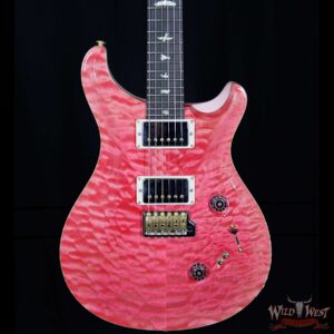 PRS Wood Library Quilted 10 Top Custom 24/08 Flame Maple Neck Brazilian Rosewood Fretboard Bonnie Pink - Image 3