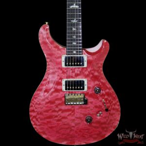 PRS Wood Library 10 Top Custom 24-08 Quilt Top Flame Maple Neck Brazilian Rosewood Board Bonnie Pink - Image 3