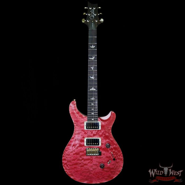 PRS Wood Library 10 Top Custom 24-08 Quilt Top Flame Maple Neck Brazilian Rosewood Board Bonnie Pink - Image 5