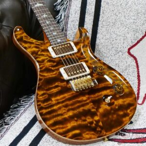 Paul Reed Smith PRS Wood Library 10 Top Quilt Custom 24 Brazilian Rosewood Fingerboard Yellow Tiger - Image 8