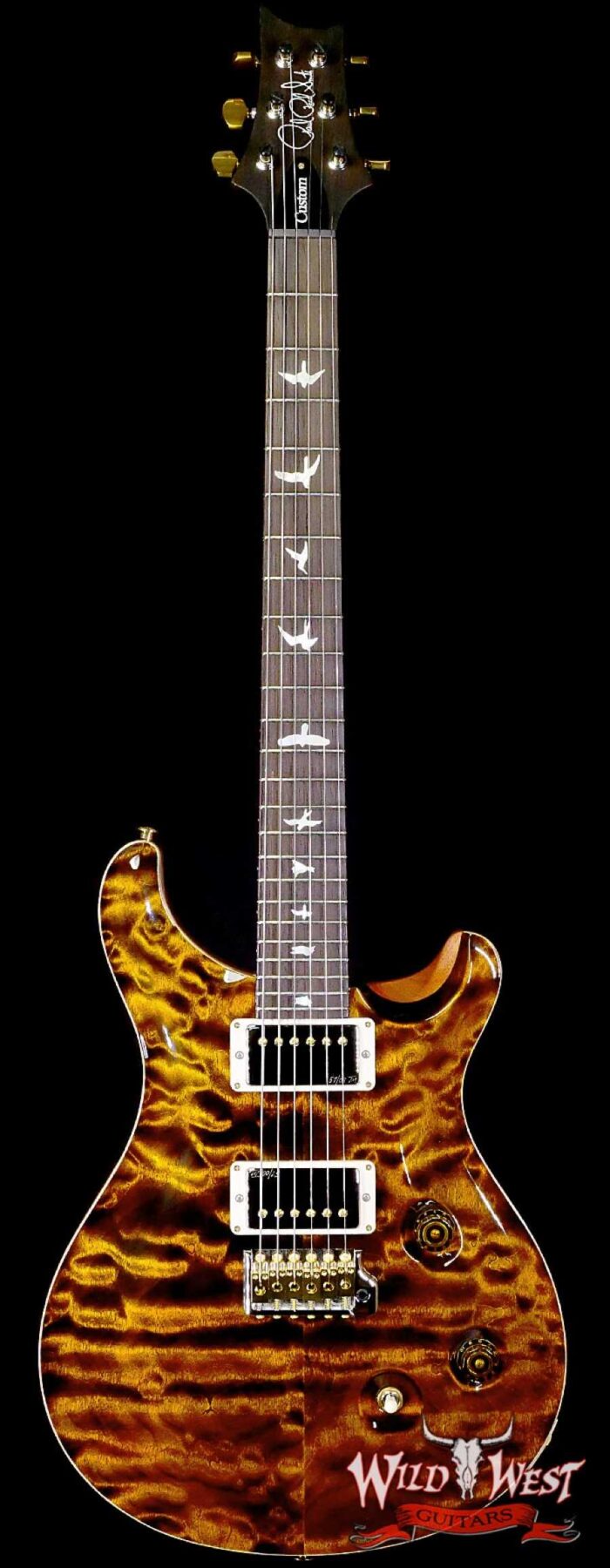 Paul Reed Smith PRS Wood Library 10 Top Quilt Custom 24 Brazilian Rosewood Fingerboard Yellow Tiger - Image 1