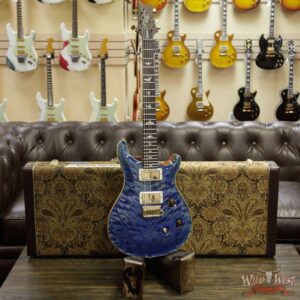 PRS Wood Library 10 Top Custom 24 Quilt Top Brazilian Rosewood Board Faded Blue Jean - Image 11