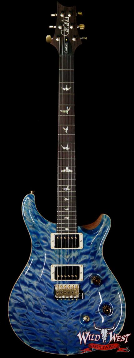 PRS Wood Library 10 Top Custom 24 Quilt Top Brazilian Rosewood Board Faded Blue Jean