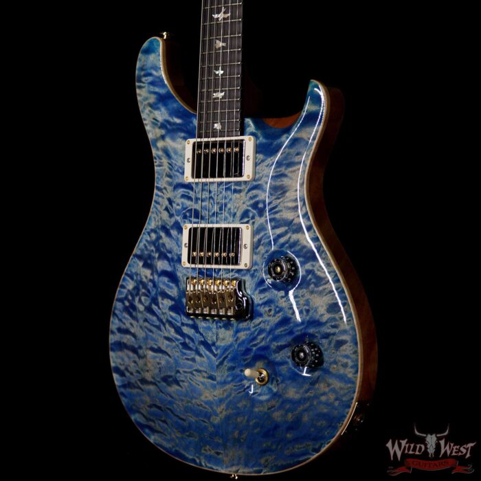 PRS Wood Library 10 Top Custom 24 Quilt Maple Top Ebony Fingerboard Faded Blue Jean - Image 2