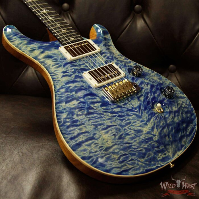 PRS Wood Library 10 Top Custom 24 Quilt Maple Top Ebony Fingerboard Faded Blue Jean - Image 13