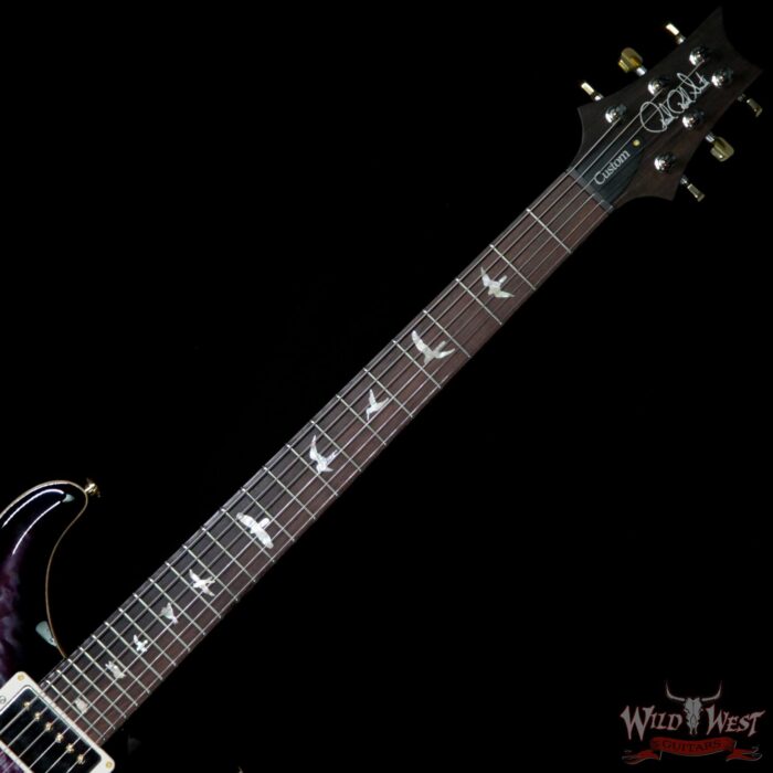 PRS Wood Library 10 Top Custom 24 Quilt Top Brazilian Rosewood Board Violet Smokeburst - Image 6