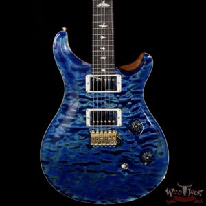 PRS Wood Library 10 Top Custom 24 Fatback Quilt Top Birdseye Neck Brazilian Rosewood Board River Blue - Image 3