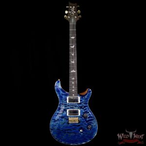 PRS Wood Library 10 Top Custom 24 Fatback Quilt Top Birdseye Neck Brazilian Rosewood Board River Blue - Image 5