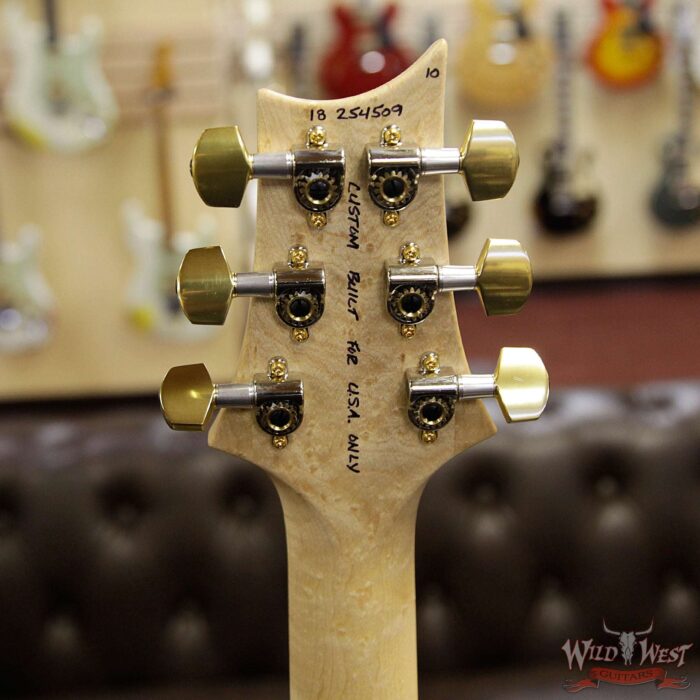 PRS Wood Library 10 Top Custom 24 Fatback Quilt Top Birdseye Neck Brazilian Rosewood Board River Blue - Image 13
