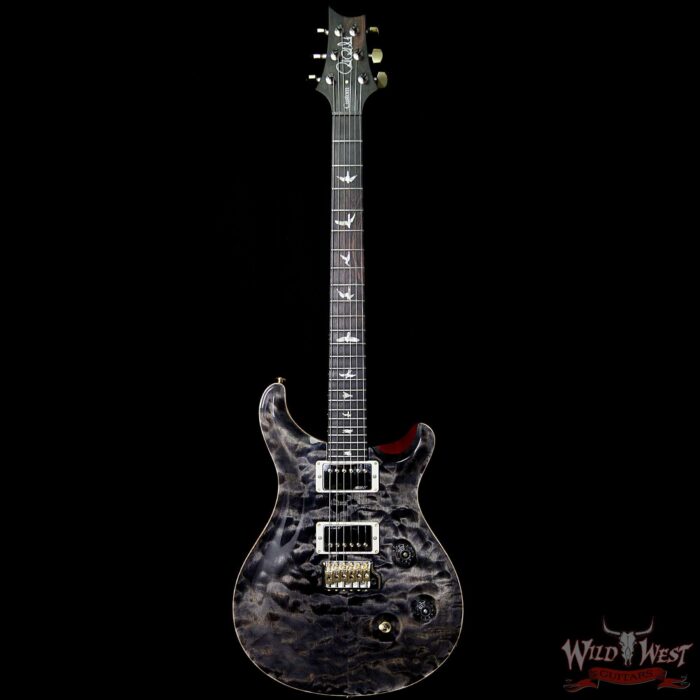 PRS Wood Library 10 Top Custom 24 Fatback Quilt Top Flame Neck Korina Brazilian Rosewood Board Charcoal - Image 5