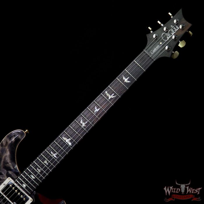 PRS Wood Library 10 Top Custom 24 Fatback Quilt Top Flame Neck Korina Brazilian Rosewood Board Charcoal - Image 8