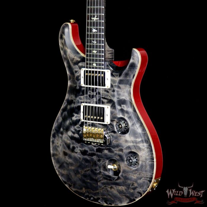 PRS Wood Library 10 Top Custom 24 Fatback Quilt Top Flame Neck Korina Brazilian Rosewood Board Charcoal - Image 2