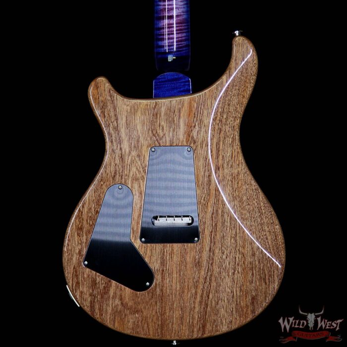 PRS Wood Library 10 Top Custom 24 Floyd Rose Quilt Top Flame Neck Ebony Board Violet Blue Burst - Image 7