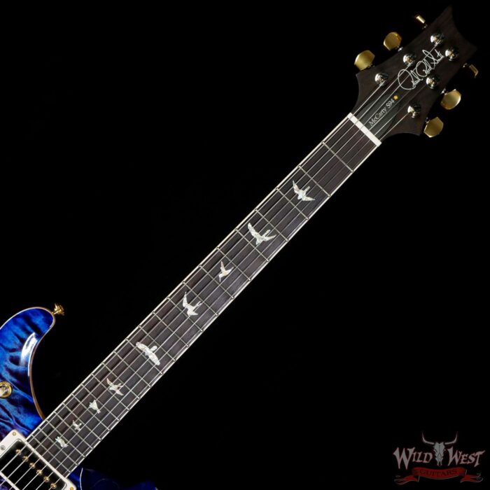PRS Wood Library Quilt 10 Top McCarty 594 Brazilian Rosewood Fingerboard Violet Blue Burst - Image 4