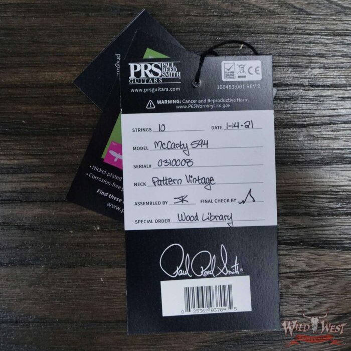 Paul Reed Smith PRS Wood Library Quilt 10 Top McCarty 594 Brazilian Rosewood Board Blue Fade - Image 12