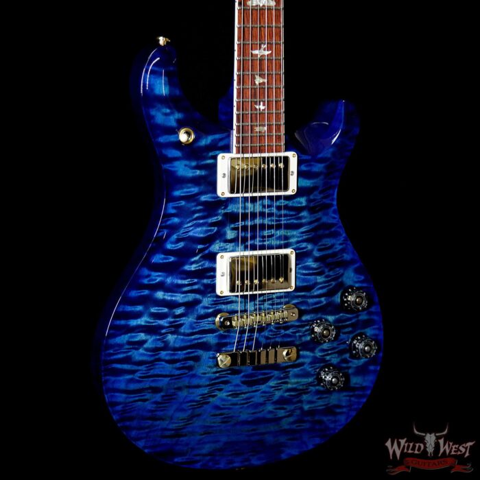 PRS Wood Library 10 Top 1-Piece Quilt Top McCarty 594 Flame Maple Neck Cocobolo Board River Blue - Image 4