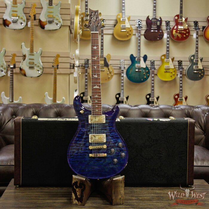 PRS Wood Library 10 Top 1-Piece Quilt Top McCarty 594 Flame Maple Neck Cocobolo Board River Blue - Image 12