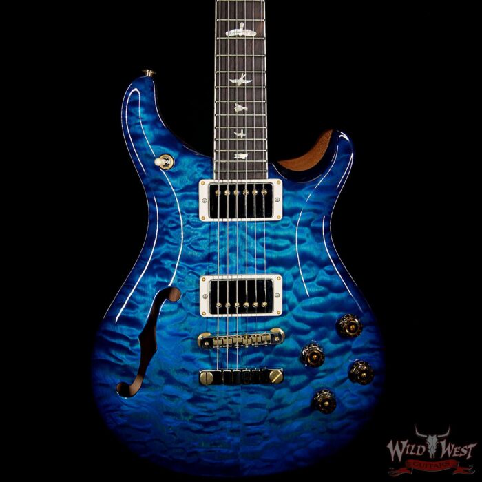PRS Wood Library Quilt 10 Top McCarty 594 Semi-Hollow Brazilian Rosewood Board Faded Blue Wrap - Image 3