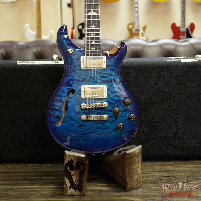 PRS Wood Library Quilt 10 Top McCarty 594 Semi-Hollow Brazilian Rosewood Board Faded Blue Wrap - Image 10