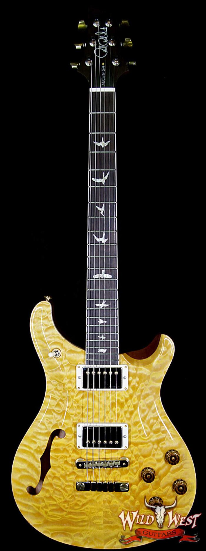 PRS Wood Library Quilt 10 Top McCarty 594 Semi-Hollow Brazilian Rosewood Board Honey - Image 1
