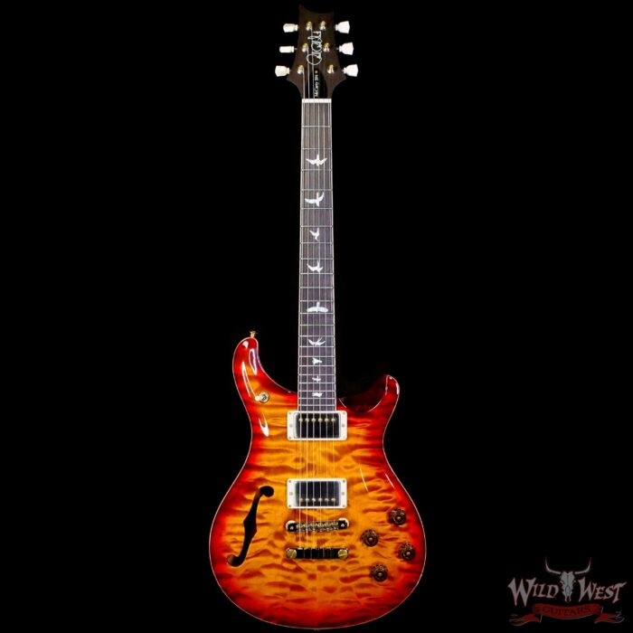 Paul Reed Smith PRS Wood Library 10 Top Quilt Top McCarty 594 Semi-Hollow Brazilian Rosewood Fingerboard Dark Cherry Sunburst - Image 3
