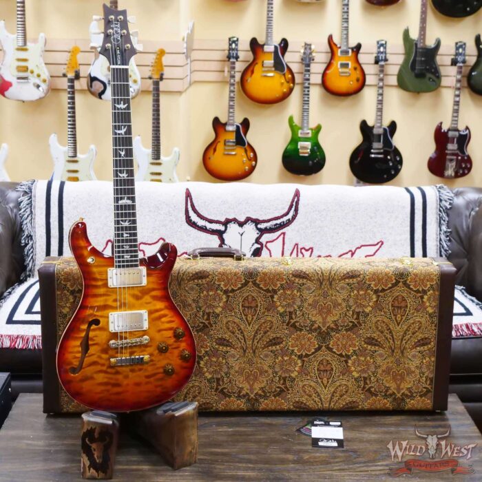 Paul Reed Smith PRS Wood Library 10 Top Quilt Top McCarty 594 Semi-Hollow Brazilian Rosewood Fingerboard Dark Cherry Sunburst - Image 6