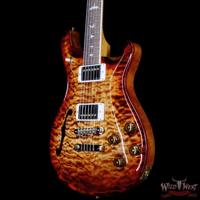 Paul Reed Smith PRS Wood Library 10 Top Quilt Top McCarty 594 Semi-Hollow Brazilian Rosewood Fingerboard Copperhead Cherry Burst - Image 2