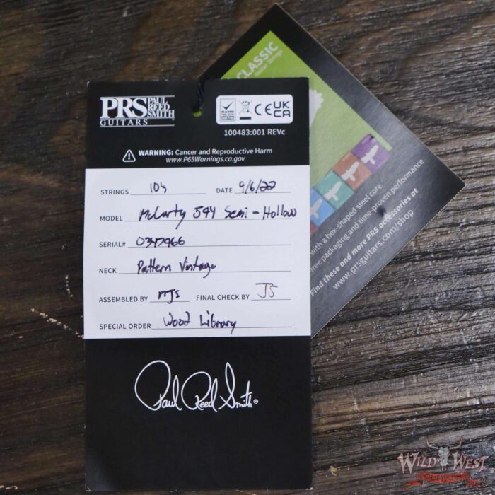 Paul Reed Smith PRS Wood Library 10 Top Quilt Top McCarty 594 Semi-Hollow Brazilian Rosewood Fingerboard Copperhead Cherry Burst - Image 12
