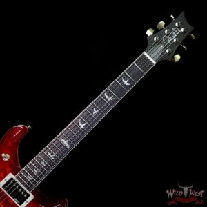 PRS Wood Library 10 Top Quilt 1-Piece Top McCarty 594 Flame Maple Neck Brazilian Rosewood Board Blood Orange - Image 8