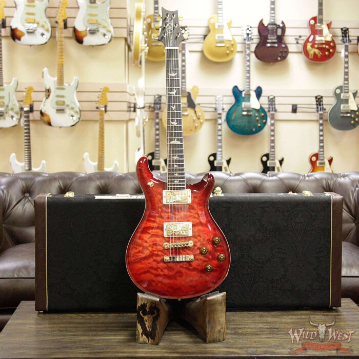 PRS Wood Library 10 Top Quilt 1-Piece Top McCarty 594 Flame Maple Neck Brazilian Rosewood Board Blood Orange - Image 11