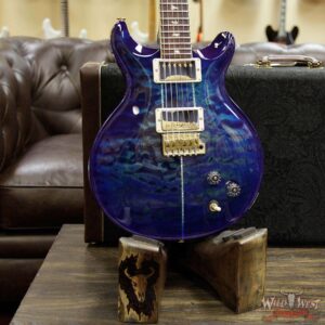 PRS Wood Library Santana Retro Quilt 10 Top Cocobolo Fingerboard River Blue Wrap Burst - Image 11
