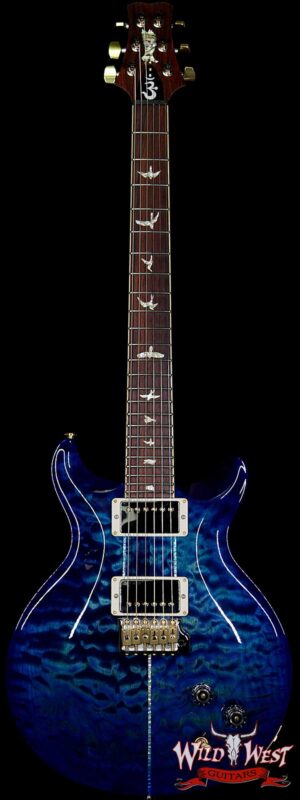 PRS Wood Library Santana Retro Quilt 10 Top Cocobolo Fingerboard River Blue Wrap Burst