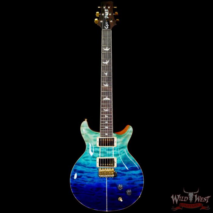 Paul Reed Smith PRS Wood Library 10 Top Quilt Maple Santana Retro Brazilian Rosewood Board Blue Fade - Image 3