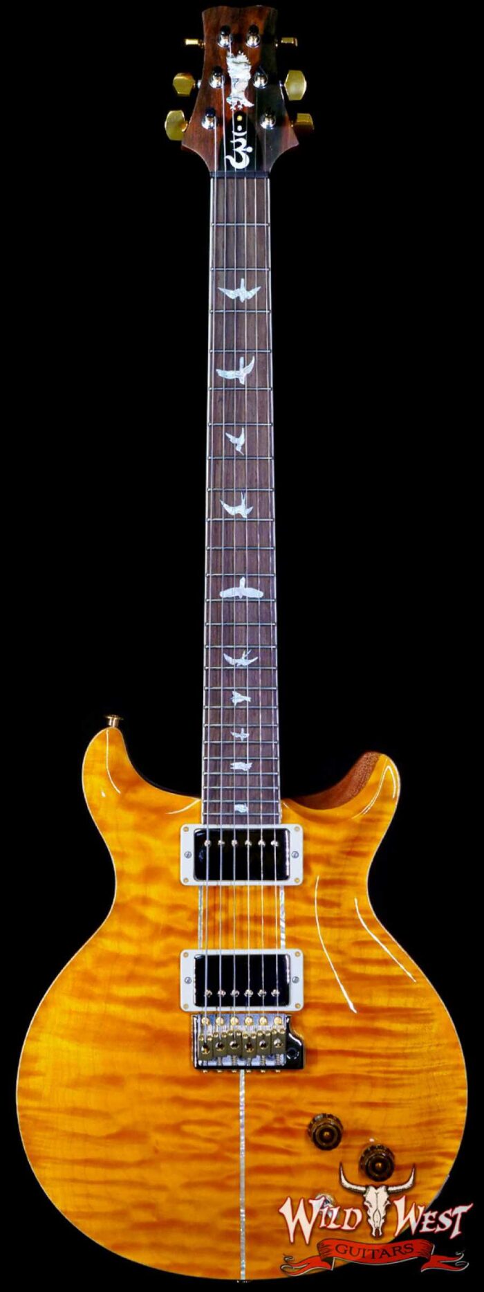 Paul Reed Smith PRS Wood Library 10 Top Quilt Maple Santana Retro Brazilian Rosewood Board Santana Yellow - Image 1